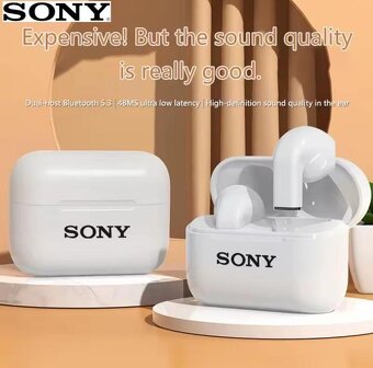 Bezdrátová sluchátka SONY® 5.3 s mikrofonem, bílá - NOVÉ - 2
