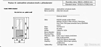 Vchodové dveře Gealan – nové, zlatý dub, trojsklo - 2