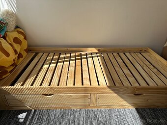 Výsuvná postel se šuplíky včetně roštů 200x90(180) cm - 2