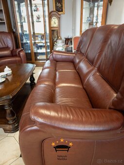 Sedací celokožená souprava 3+2+1 - 2x relax manual - 2