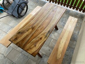 Dřevěný zahradní nábytek ořech - masiv - 2
