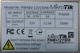 MikroTik PW48V-12V150W - Použitý (1 rok) - 2