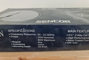 2ks Reproduktory Sencor do auta max 160w - 2