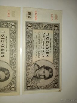 BANKOVKY 1000 KČS 1945, PRVNÍ A POSLEDNÍ VYDANÁ SÉRIE - 2