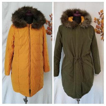 Péřová zimní oboustranná parka nová vel.38/40 - 2