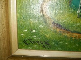 Originál obraz kopce Turov v Podkrkonoší (V.Papež 1978) - 2