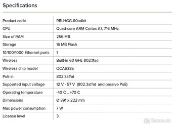 MikroTik RBLHGG-60ad, LHG 60G - nové - 2