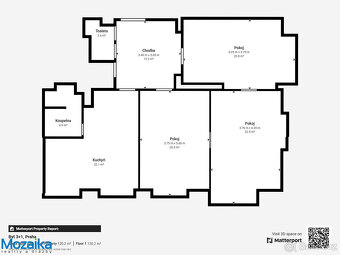 Pronájem prostorného, světlého bytu 3+1 s komorou, 100 m², E - 2
