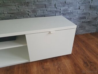 Ikea BYÅS TV stolek, lesklá bílá, 160x42x45 cm - 2