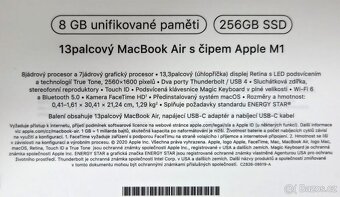 MacBook Air 13" 256GB SSD, čip apple M1 - 2