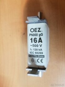 Nožová pojistka PN 000- 16A 3ks - 2