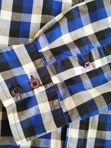 Pánská kostičkovaná modrobílá košile zn. Smog - slim fit - L - 2