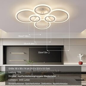 Moderní stropní LED svítidlo stmívatelné - 2