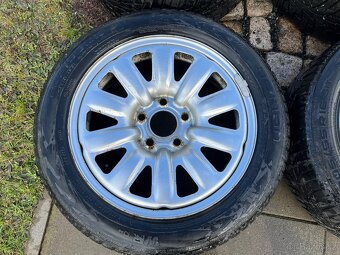 4x plechový disky 5x114 R16, zimní pneu - 2