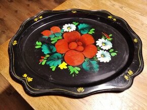 Starý retro plechový tác - dohodou - 2