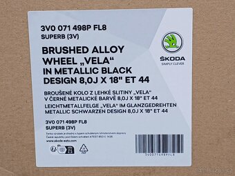 Nová orig alu kola Škoda Vela Superb 3, 8J 18" ET44 - 2