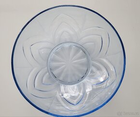 NOVÁ Modrá skleněná mísa se zdobením, 24 cm, - 2