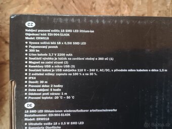 Pracovní světlo 18 SMD nabíjecí - LED lithium-ion - 2