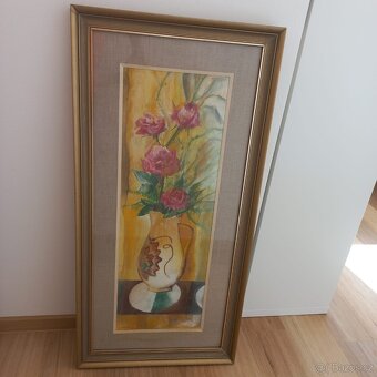 Obraz Růže ve váze, pastel - 2