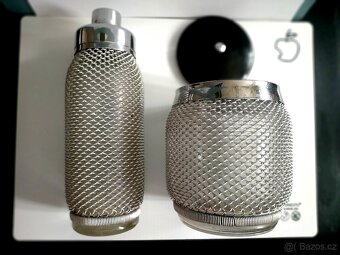 Nádoba na led + shaker opletené kovovým pletivem, Kovočas - 2