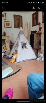 Dětské teepee s polštářky a světýlkem - 2