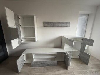 Obývací stěna VULCAN - beton/bílá - 2