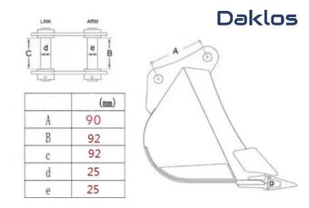 KLEŠTĚ PRO MINIBAGR DAKLOS 1T 1.2T 1.4T 1.6T 1.8T 2T - 2