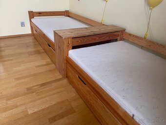 2x dětská postel z masivu 160x90cm vč. matrace - 2