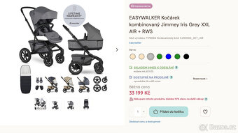 👶 EASYWALKER Jimmey Iris Grey XXL AIR – s láskou opečovávan - 2
