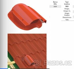 Větrací komínek VENTOS nízký, nový RAL 3009 - 2