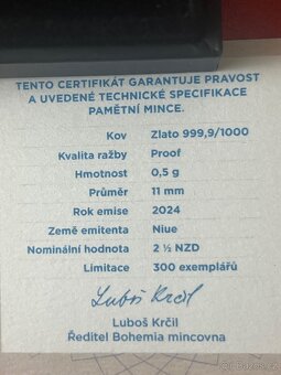 Zlato / zlatá mince Hrad Karlštejn proof - 2