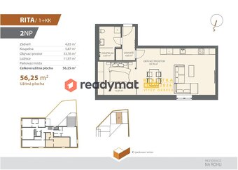 Prodej novostavby bytu Rita 1+kk, 56 m2, Hodonín - 2