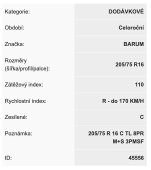 Barum Vanis AllSeason 205/75 R 16 C 110/108 R celoroční - 2