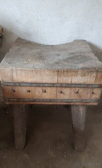 Řeznický špalek / stůl 70x70cm - 2
