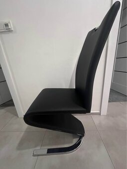 Designové jídelní židle Amado 5 kusů černé koženka - 2