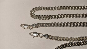 Prodám stříbrný řetízek a náramky - 2
