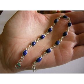 Stříbrný náramek lapis lazuli - 2