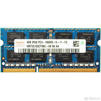 4ks Operačních notebookových pamětí DDR3,4GB + 2x2GB + 1GB - 2