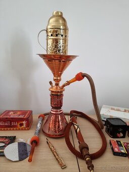 Luxusní egyptská vodní dýmka Adam Group – měď/mosaz + PŘÍSLU - 2