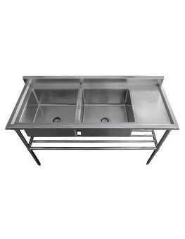 Nerezový dvojdřez 180 cm - 2