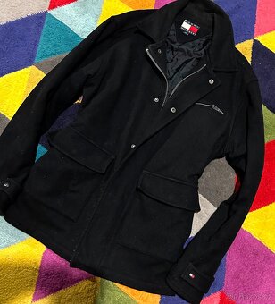 TOMMY HILFIGER VLNĚNÝ KRÁSNÝ TEPLÝ ELEGANTNÍ PÁNSKÝ KABÁT S( - 2