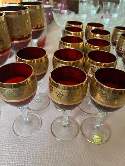 Sklenice na víno a aperitiv 18 ks rubínové sklo - 2