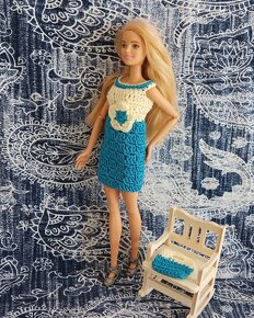 Barbie - šatičky na panenku, modré - 2
