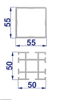 Teleskopické nohy k podiu, výška 100 - 160 cm - 2