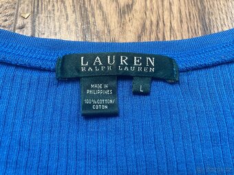 Modré bavlněné triko Ralph Lauren (42/44) - 2