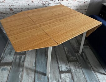 Ikea sklápěcí stůl, bambus/bílá - 2
