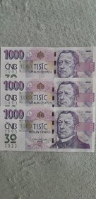 1000kč s přítiskem (cena za 3ks) - 2