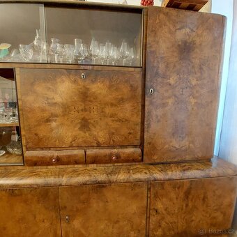 Prvorepublikový set – sekretář, rozkládací stůl a 4 židle - 2