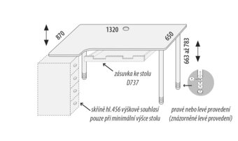Psací stůl ERGO maxi buk cink Domestav - 2