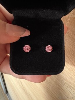 Nové náušnice růžové kuličky - 2